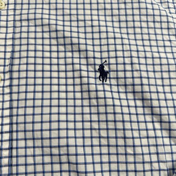 Polo Ralph Lauren Shirt Mens XL White/Blue Check Pattern Button Down Preppy - Picture 2 of 9